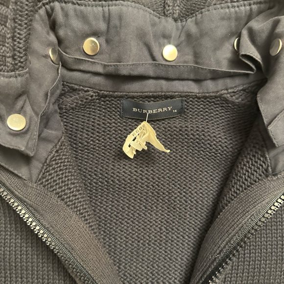 Burberry blue Hooded Cardigan with Elbow Patches - Picture 5 of 7